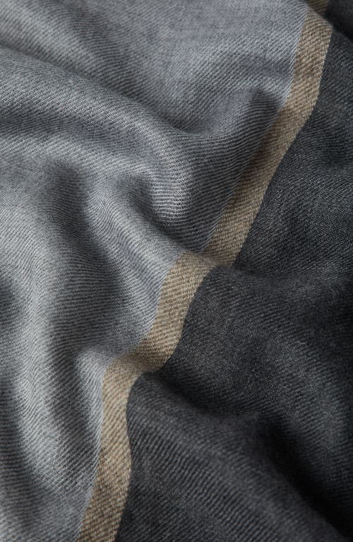 Brunello Cucinelli Colour-block Knitted Scarf In Gray