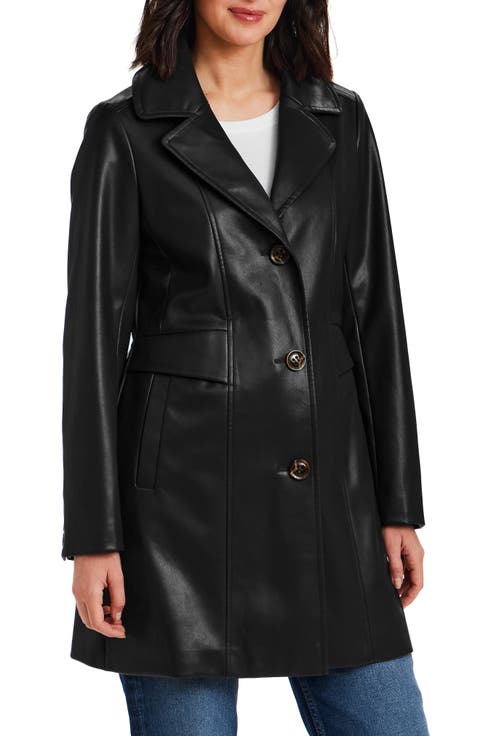 Faux Leather Coat