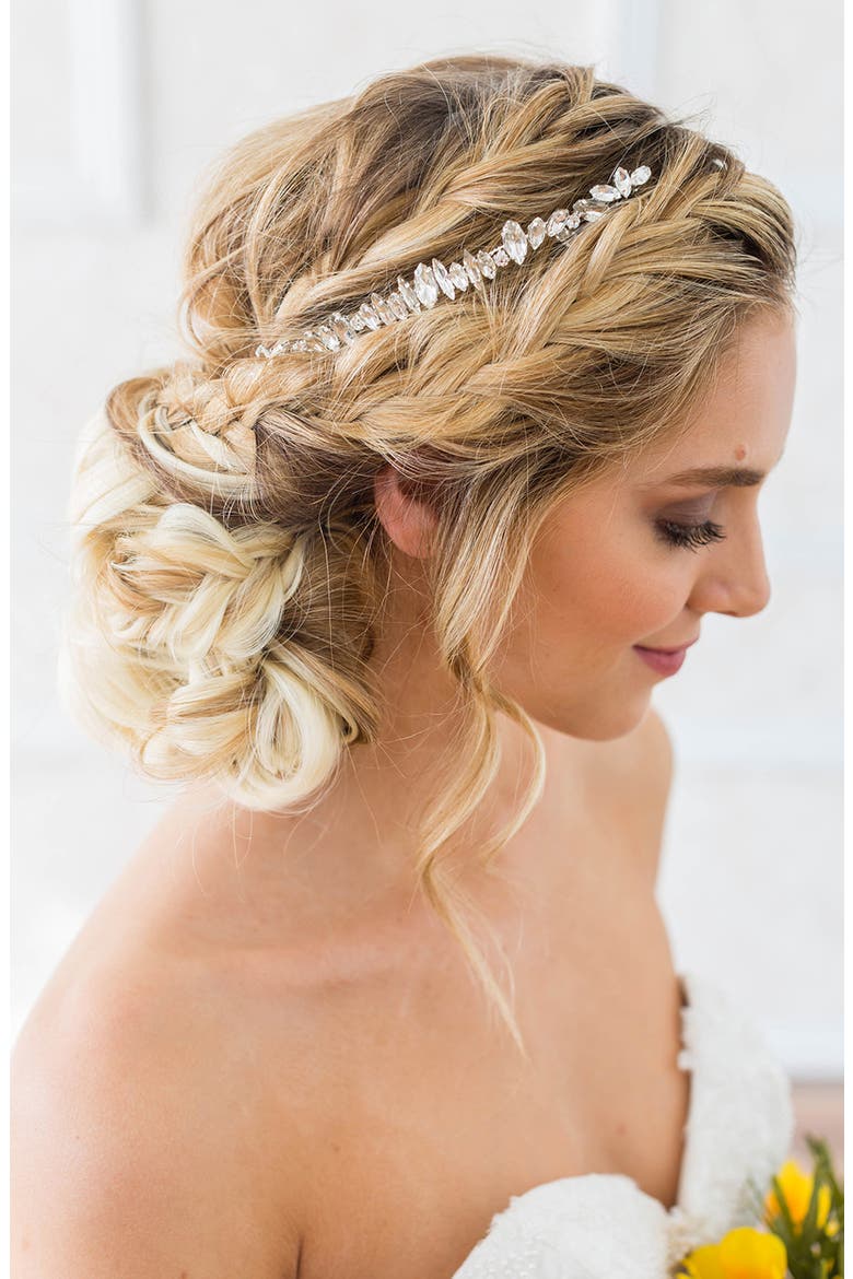 Harlow Crystal Crown Comb, Alternate, color, CLASSIC SILVER