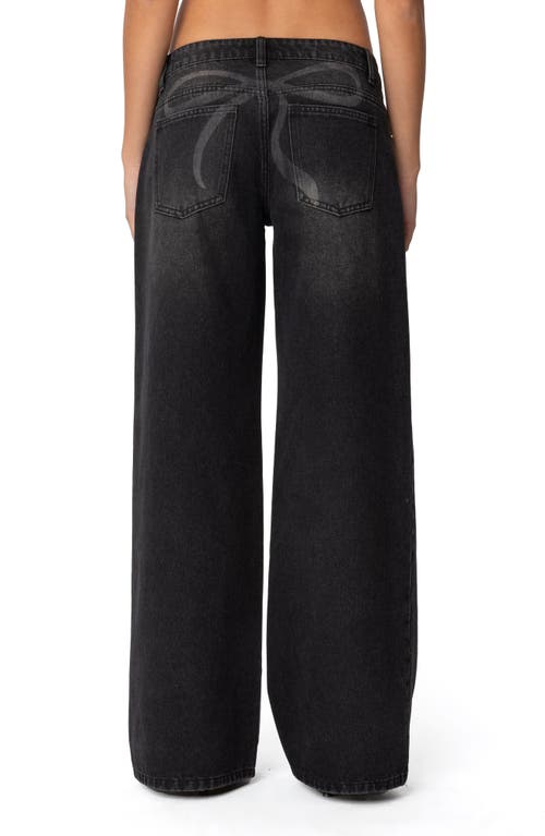 Edikted Vyxen Wide Leg Jeans In Black-washed