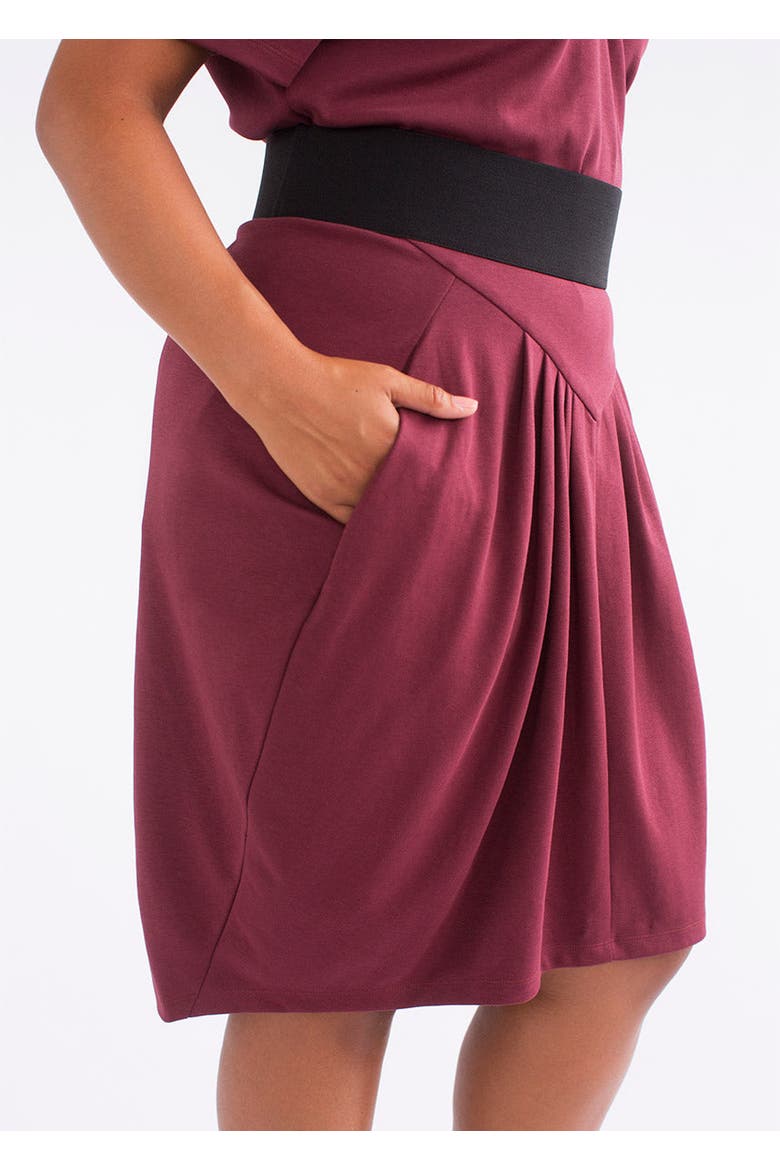 CoolROSE Luxe Knit Pleated Skirt Plus Size, Alternate, color, Bordeaux