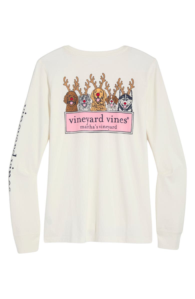 vineyard vines Holiday Rein-Dogs Long Sleeve Cotton Graphic T-Shirt, Alternate, color, 