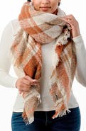 MARCUS ADLER Plaid Blanket Scarf