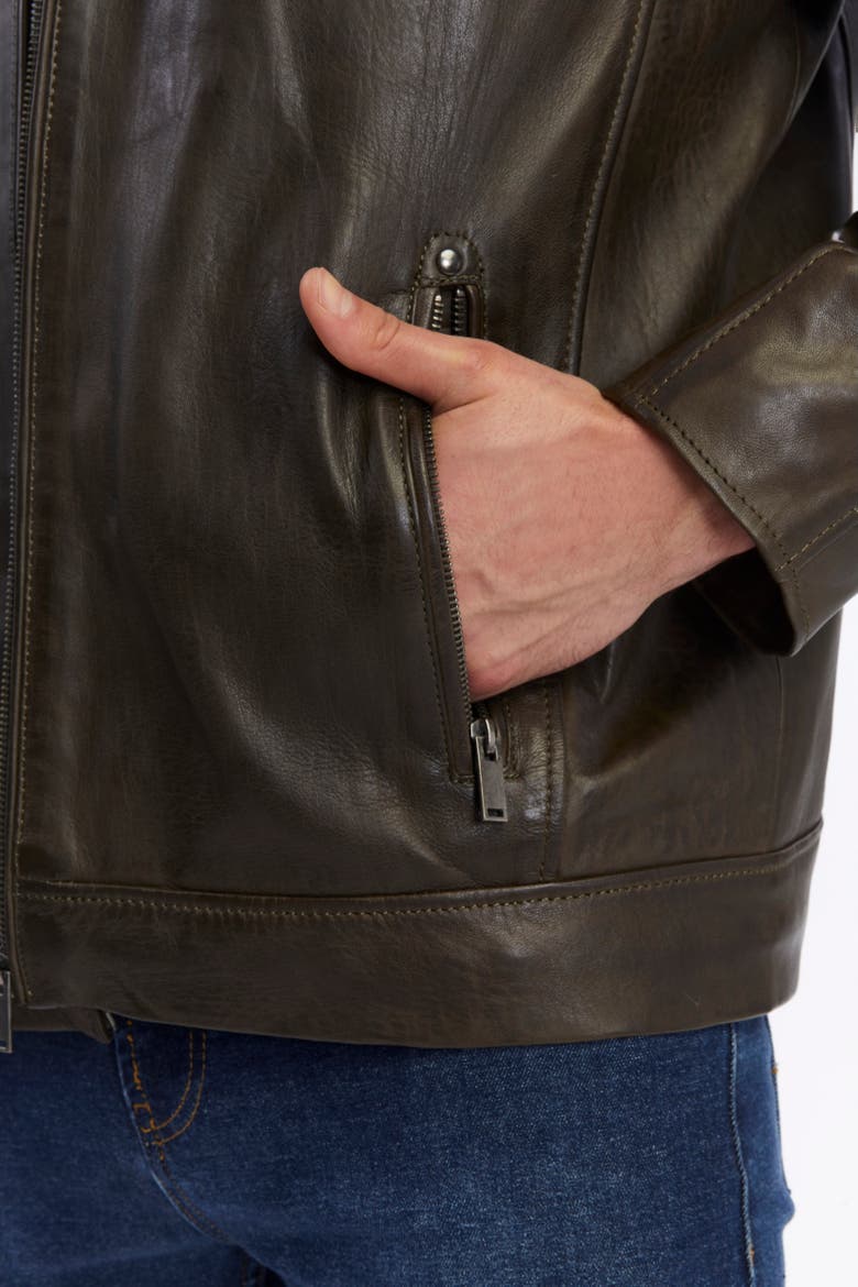 Sullivan Leather Jacket, Alternate, color, Brown
