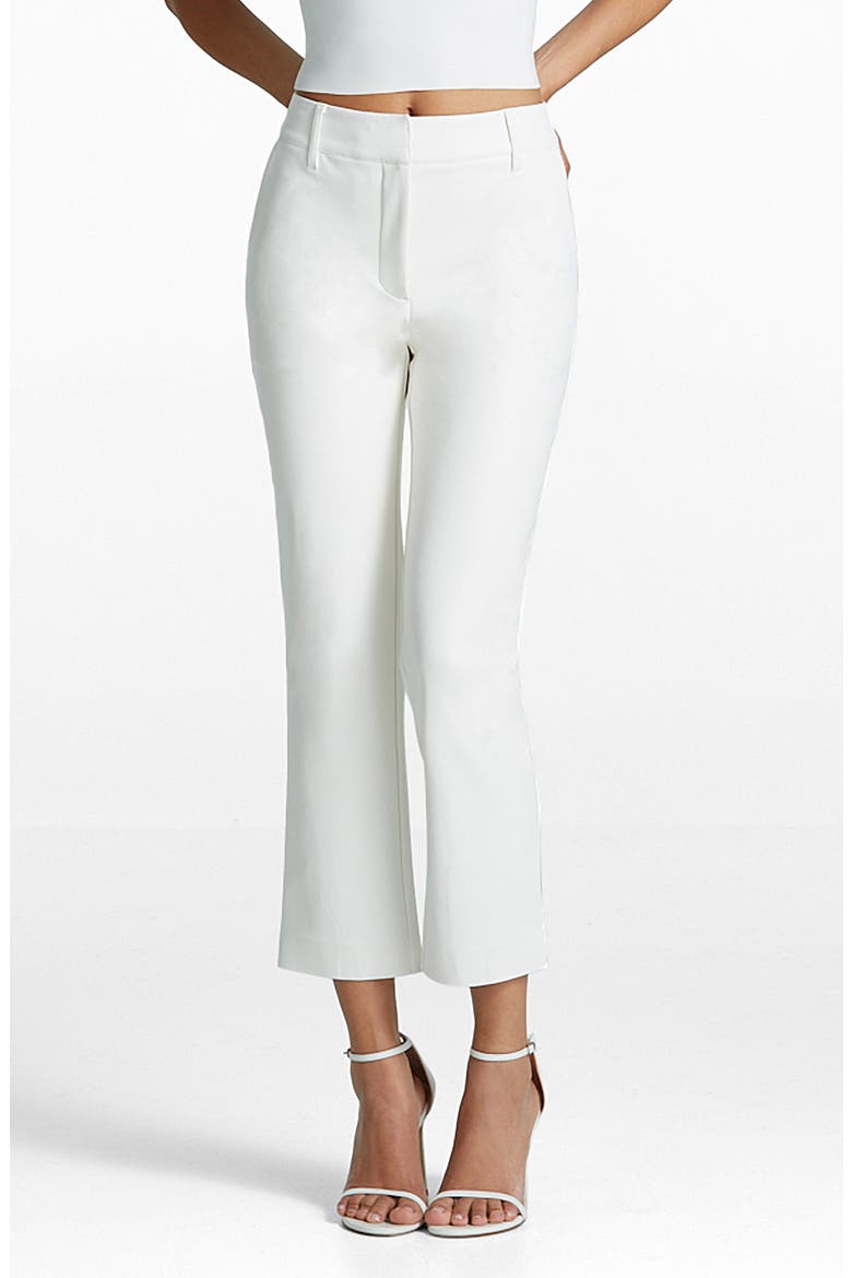 Tapered Faux Leather Crop Pants, Main, color, WHITE