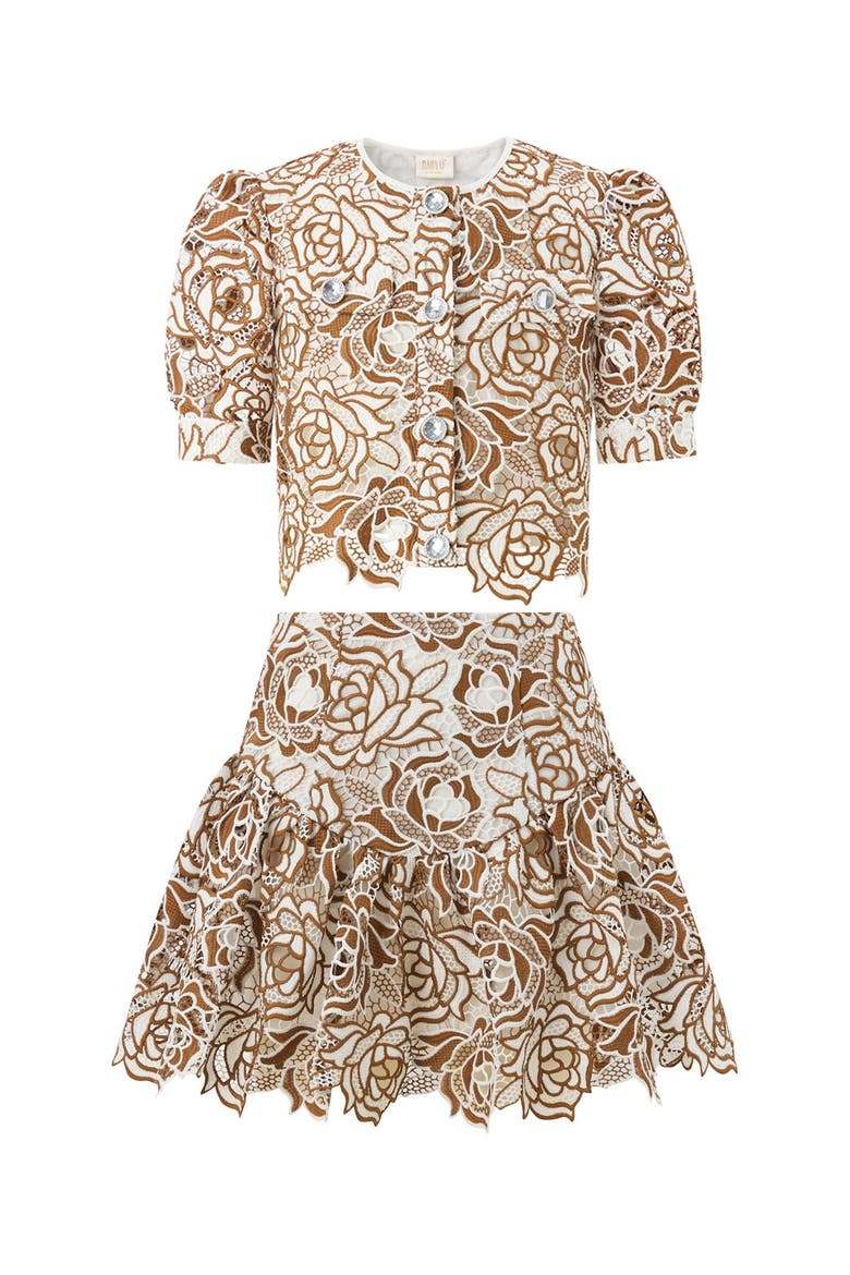 Kimberly Embroidered Jacket, Main, color, Ivory/Tan