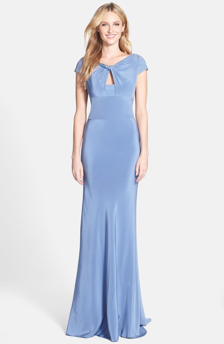 Vera Wang Stretch Crepe Colum Gown, Main, color,