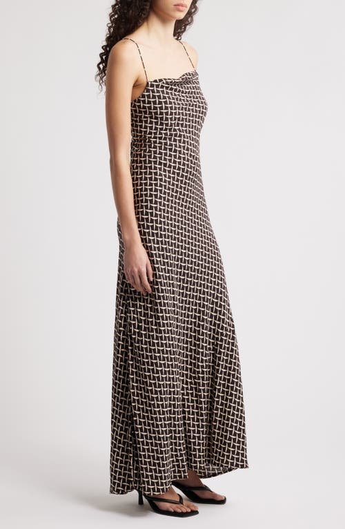 Faithfull The Brand Luisa Geo Print Maxi Dress In Espresso Geo