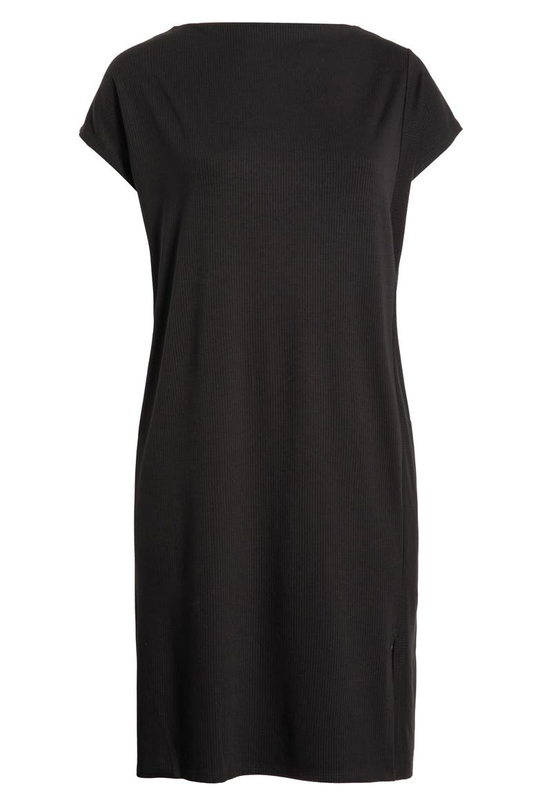 Funnel Neck Maxi Dress, Alternate, color, BLACK