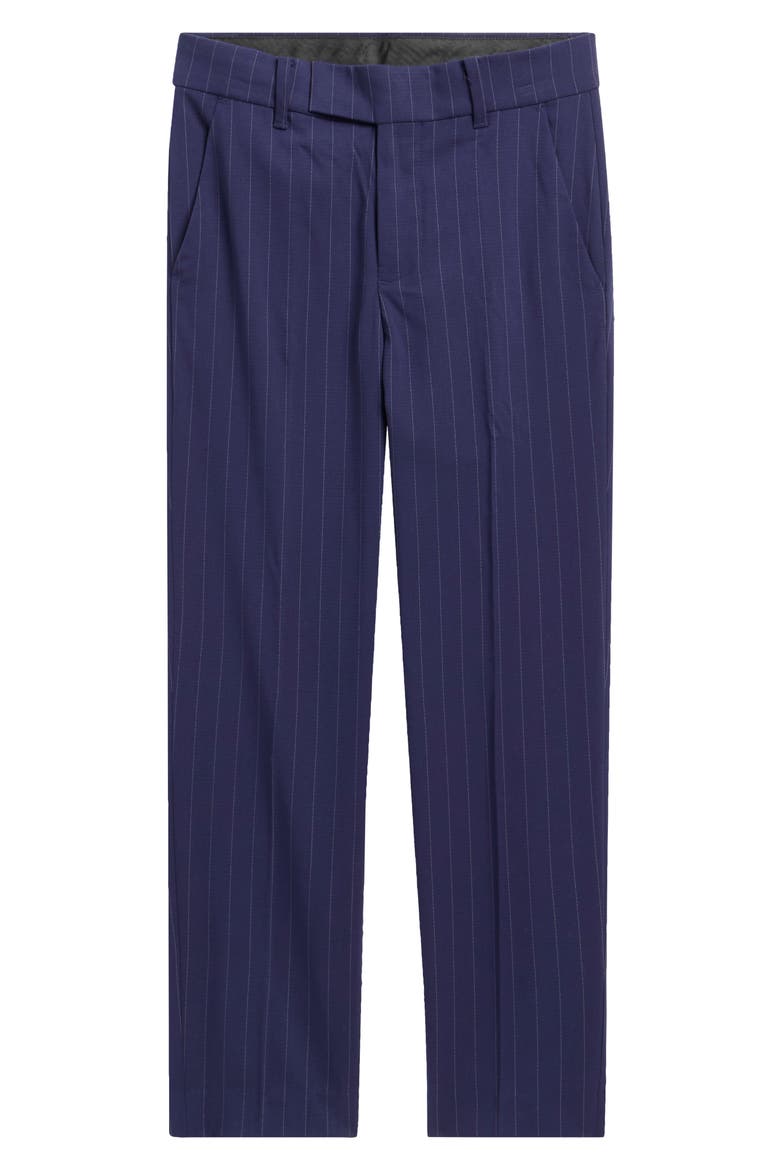 Kids' Stretch Pinstripe Dress Pants, Main, color, DK BLUE