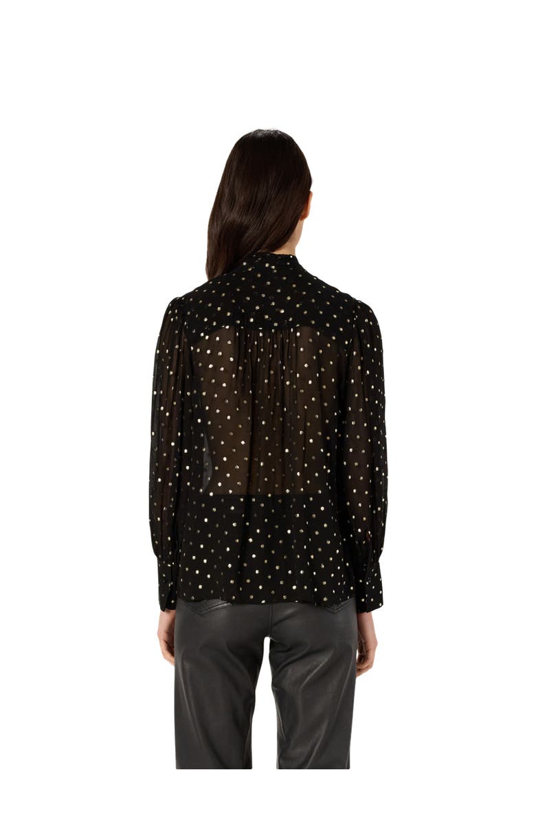 GERARD DAREL Andree Sheer Metallic Polka Dot Blouse, Alternate, color, Black