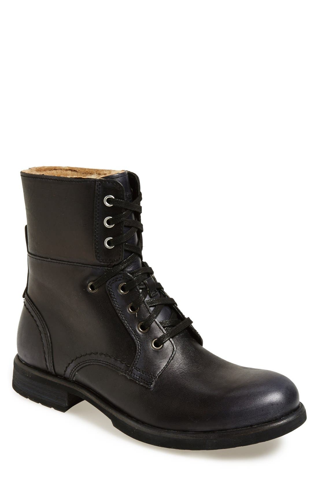 UGG<sup>®</sup> Australia 'Larus' Full Grain Leather Convertible Military Boot, Main, color, 