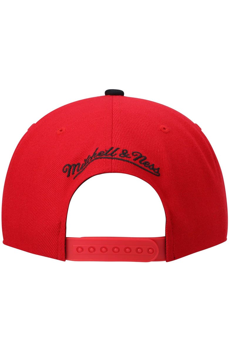 Mitchell & Ness Men's Mitchell & Ness Red/Black Portland Trail Blazers Hardwood Classics Team Two-Tone 2.0 Snapback Hat, Alternate, color, Red