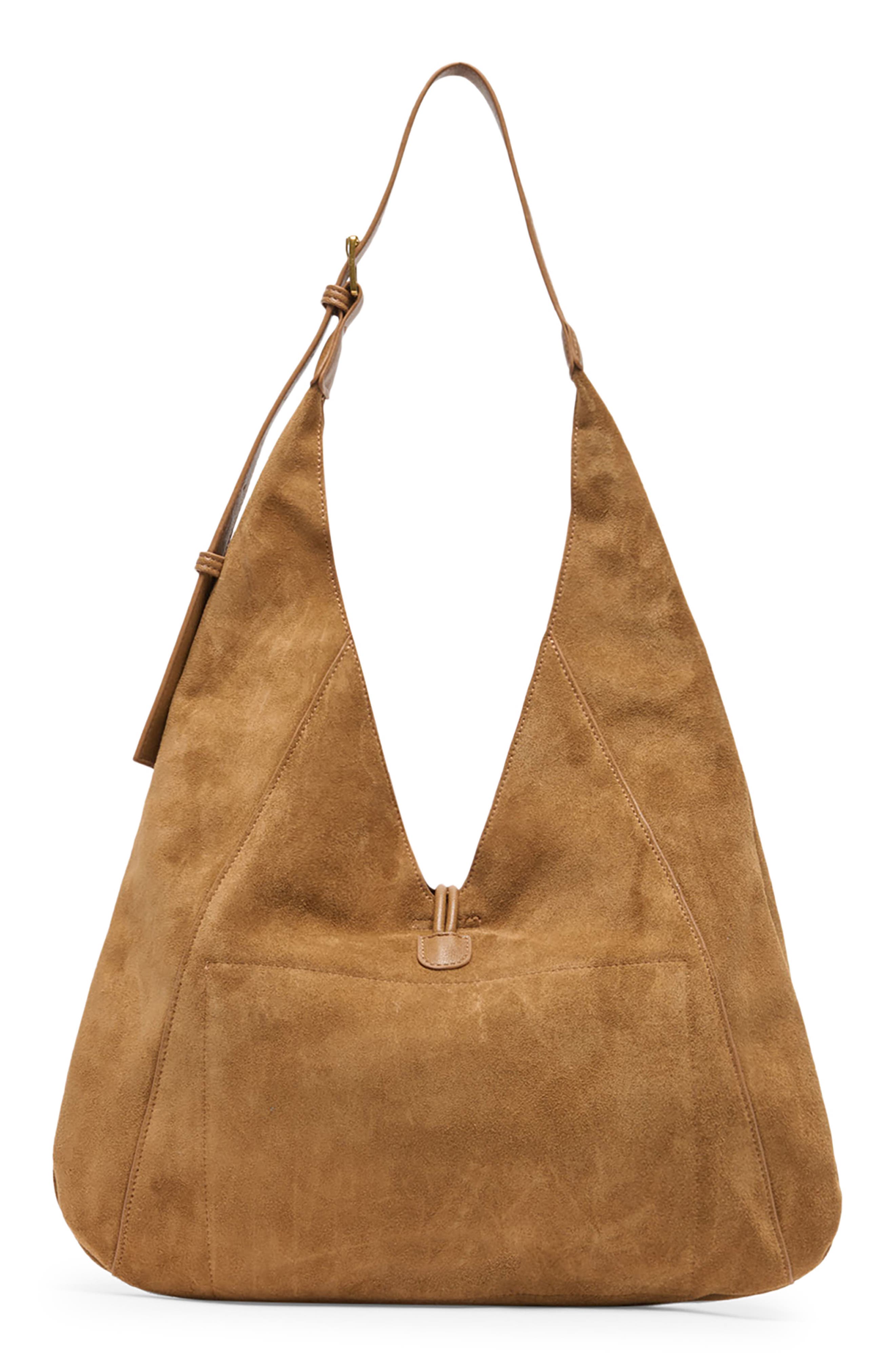 Mercer Leather Shoulder Bag, Alternate, color, PECAN SUEDE