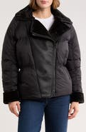 Hudson Jeans Faux Fur Collar Quilted Bomber Jacket