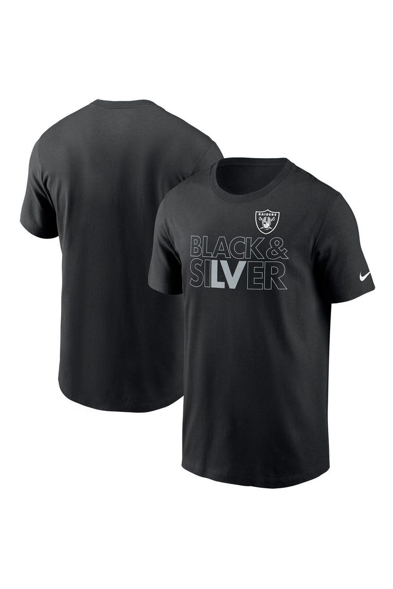 Men's Nike Black Las Vegas Raiders Hometown Collection Black & Silver T-Shirt, Alternate, color, Black