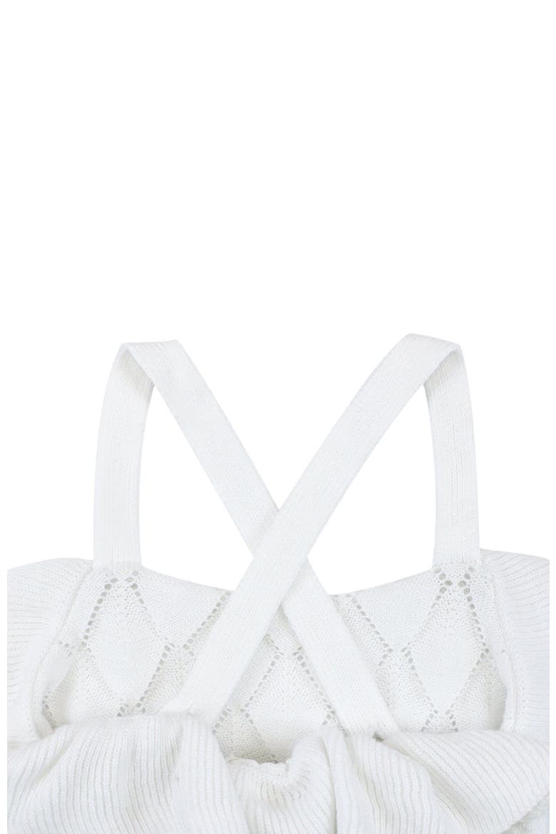 Baby Ruffle Sweater Romper, Infant, Alternate, color, White Diamond Pointelle