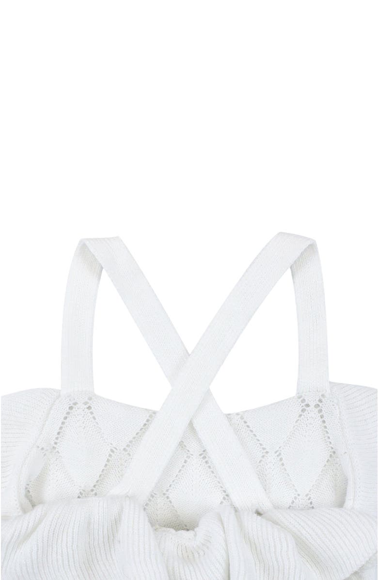Hope & Henry Baby Ruffle Sweater Romper, Infant, Alternate, color, White Diamond Pointelle