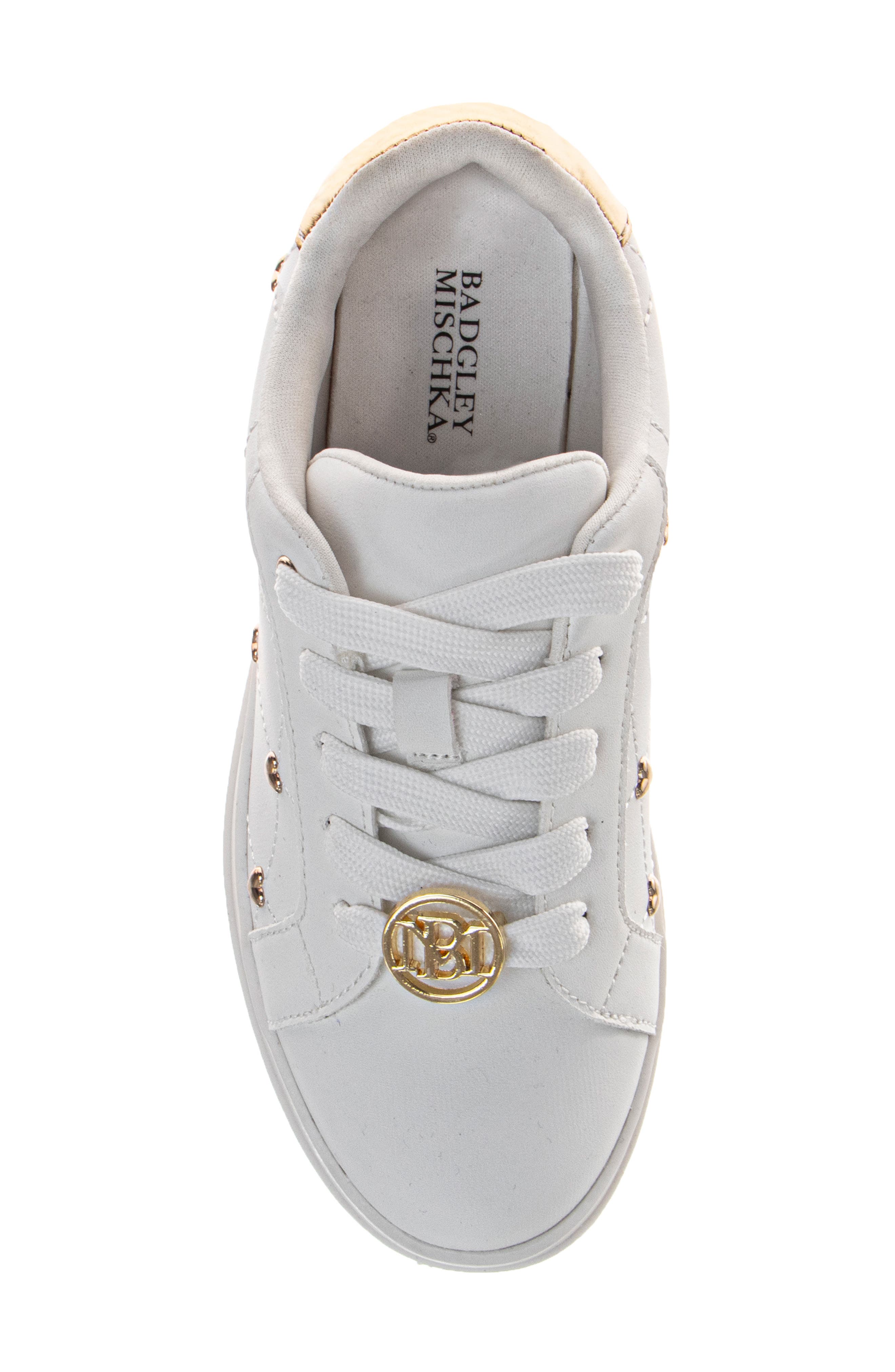 BADGLEY MISCHKA Kids' Sneaker, Alternate, color, White/ Gold