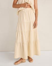Haven Well Within Organic Cotton Gauze Tiered Maxi Skirt
