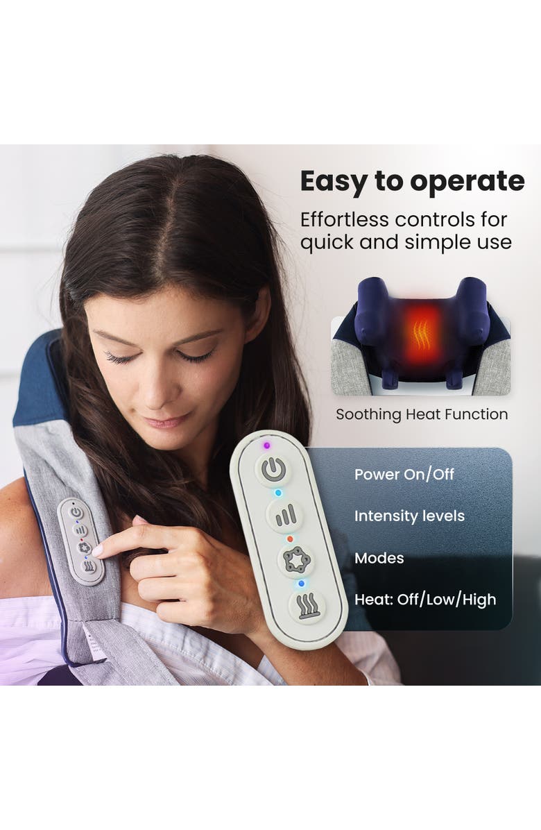 MIKO Wave Neck and Back Massager with App Control, Alternate, color, Blue