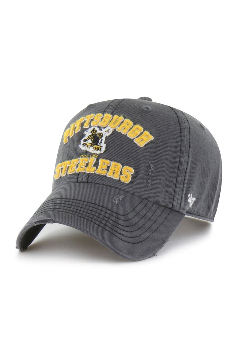 Men's '47  Charcoal Pittsburgh Steelers Seymoore Clean Up Adjustable Hat, Main, color, Charcoal