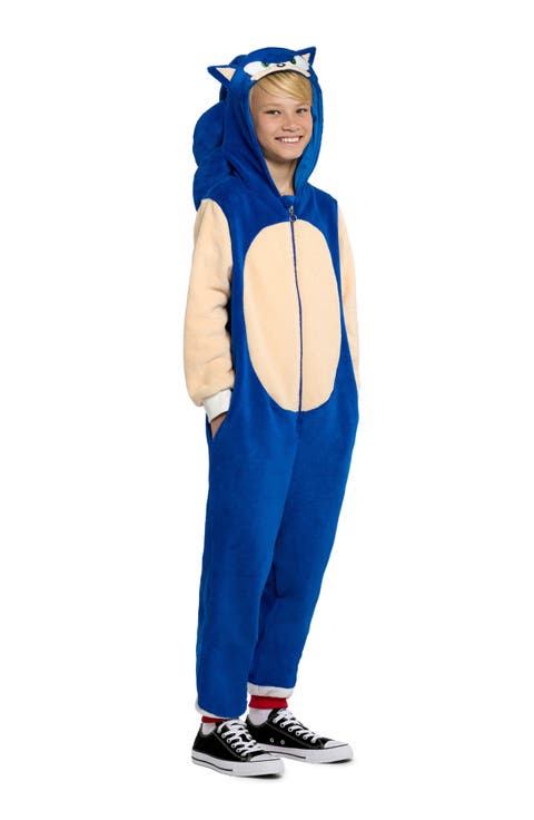 Kids' Sonic the Hedgehog® One-Piece Hooded Jumpsuit (Big Kid)