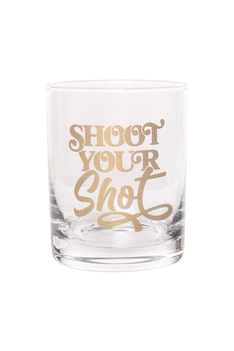 Shoot Your Shot Rocks Glass Clear 10 oz, Main, color, Clear