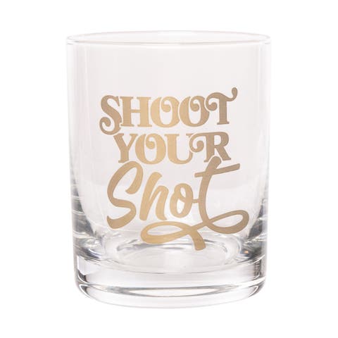 Shoot Your Shot Rocks Glass Clear 10 oz