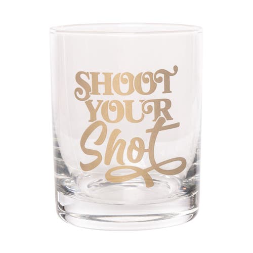 Totalee Gift Shoot Your Shot Rocks Glass Clear 10 oz In Transparent