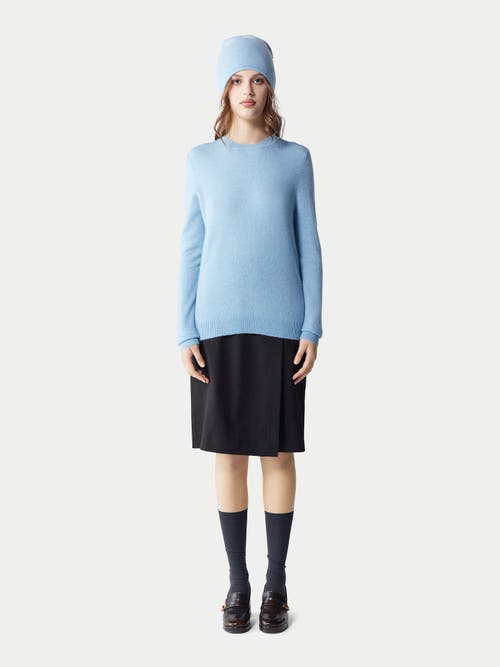 Gobi Mongolian Cashmere Cashmere Hat And Sweater Set In Sky Blue