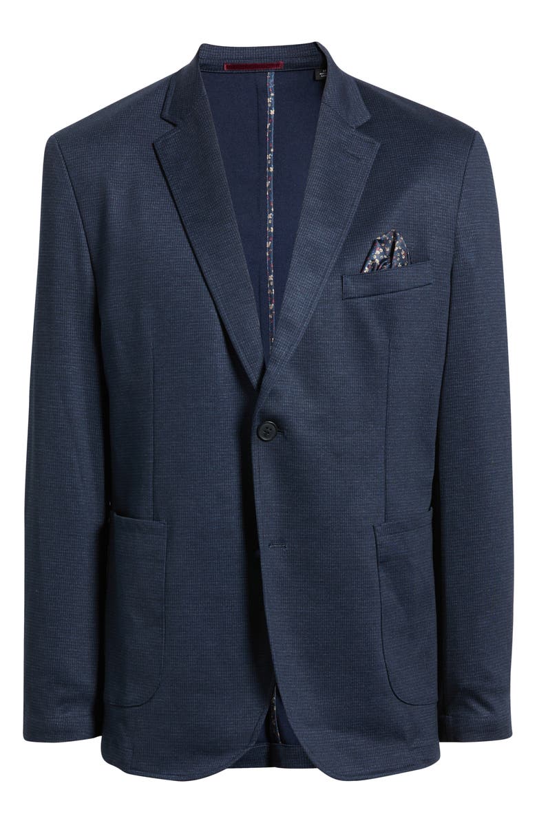 Johnston & Murphy XC Flex<sup>®</sup> Microcheck Knit Sport Coat, Alternate, color, Navy