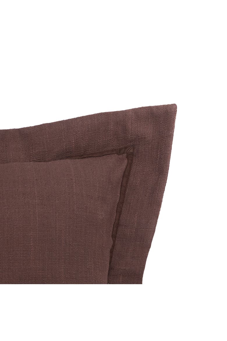 Cocoa Flange Cotton Blend Accent Throw Pillow 18" x 18", Alternate, color, Brown