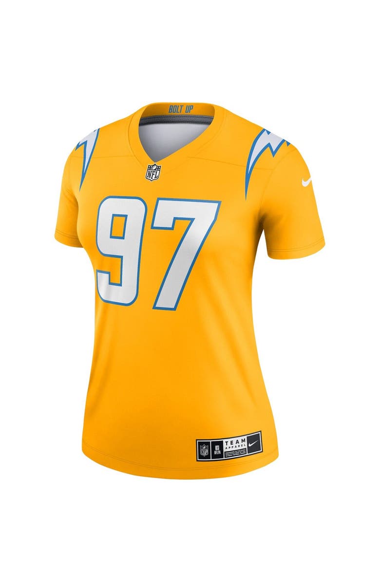 Nike Women's Nike Joey Bosa Gold Los Angeles Chargers Inverted Legend Jersey, Alternate, color, 