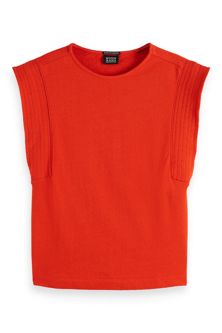 Cap Sleeve Cotton T-Shirt, Alternate, color, FLAME RED