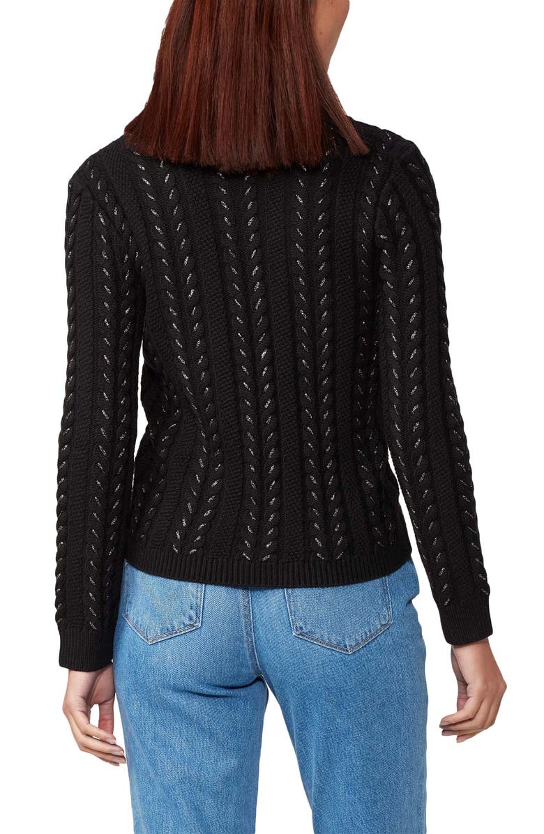 PAIGE Dorthea Metallic V-Neck Sweater, Alternate, color, Black/ Gunmetal Metallic