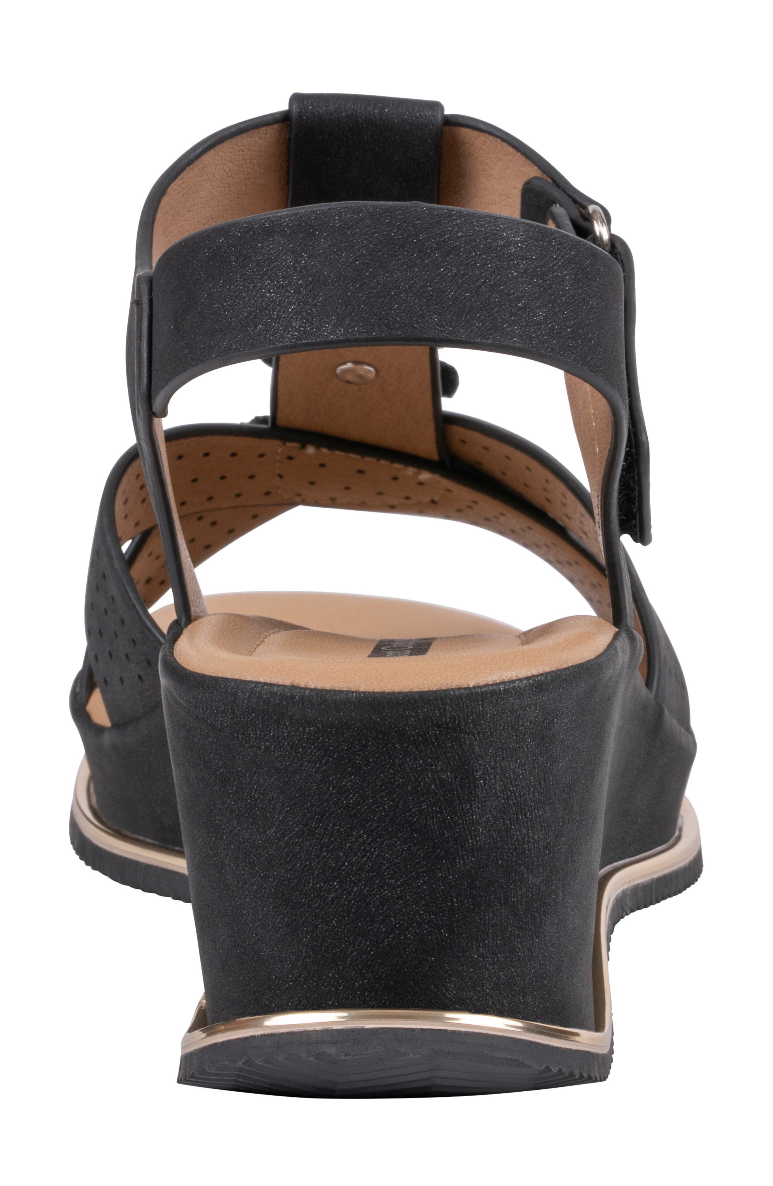 GOOD CHOICE NEW YORK Miko Wedge Sandal, Alternate, color, Black