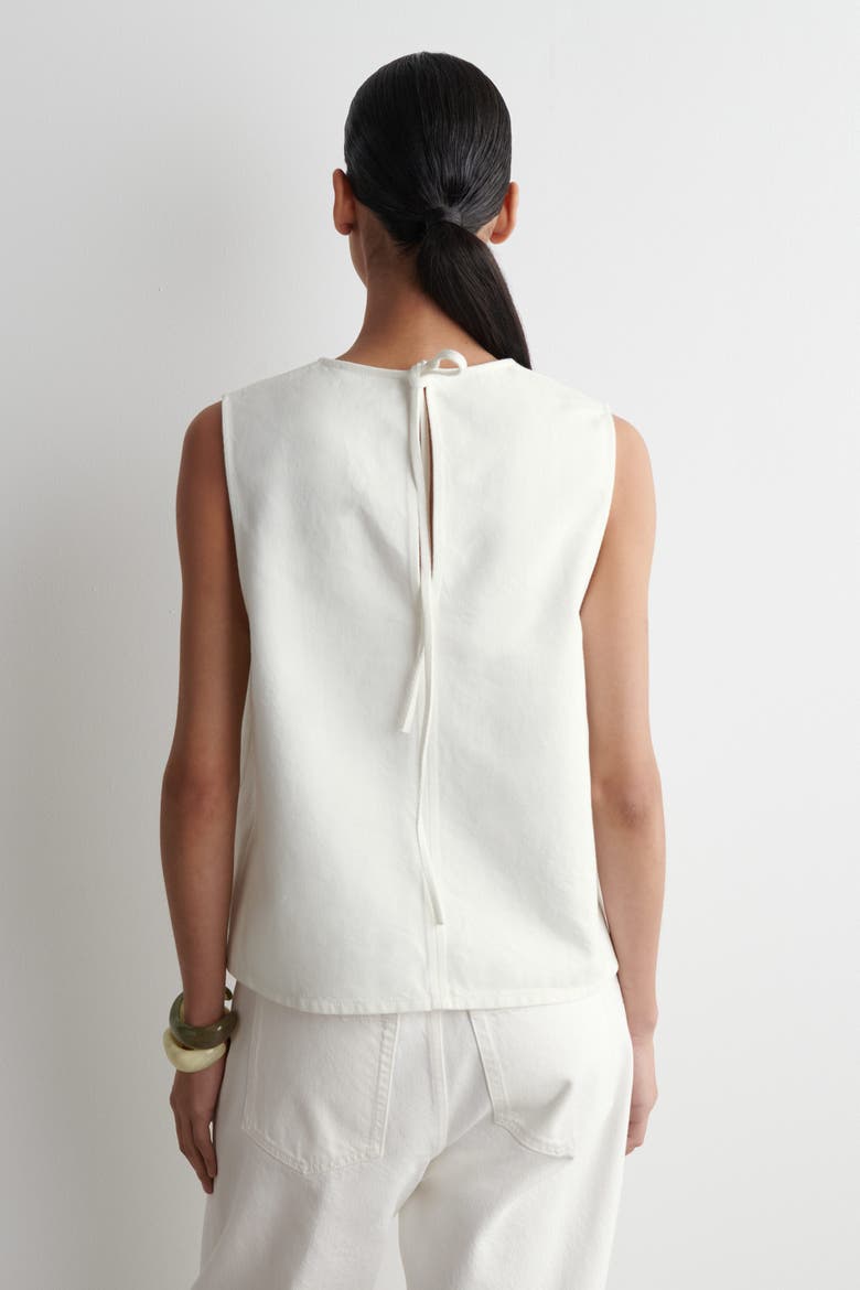 Sleeveless Denim Top, Alternate, color, WHITE
