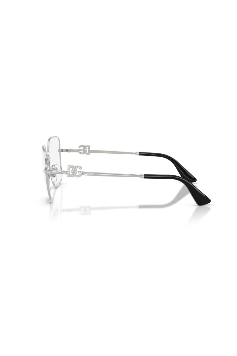 56mm Square optical glasses, Alternate, color, Silver
