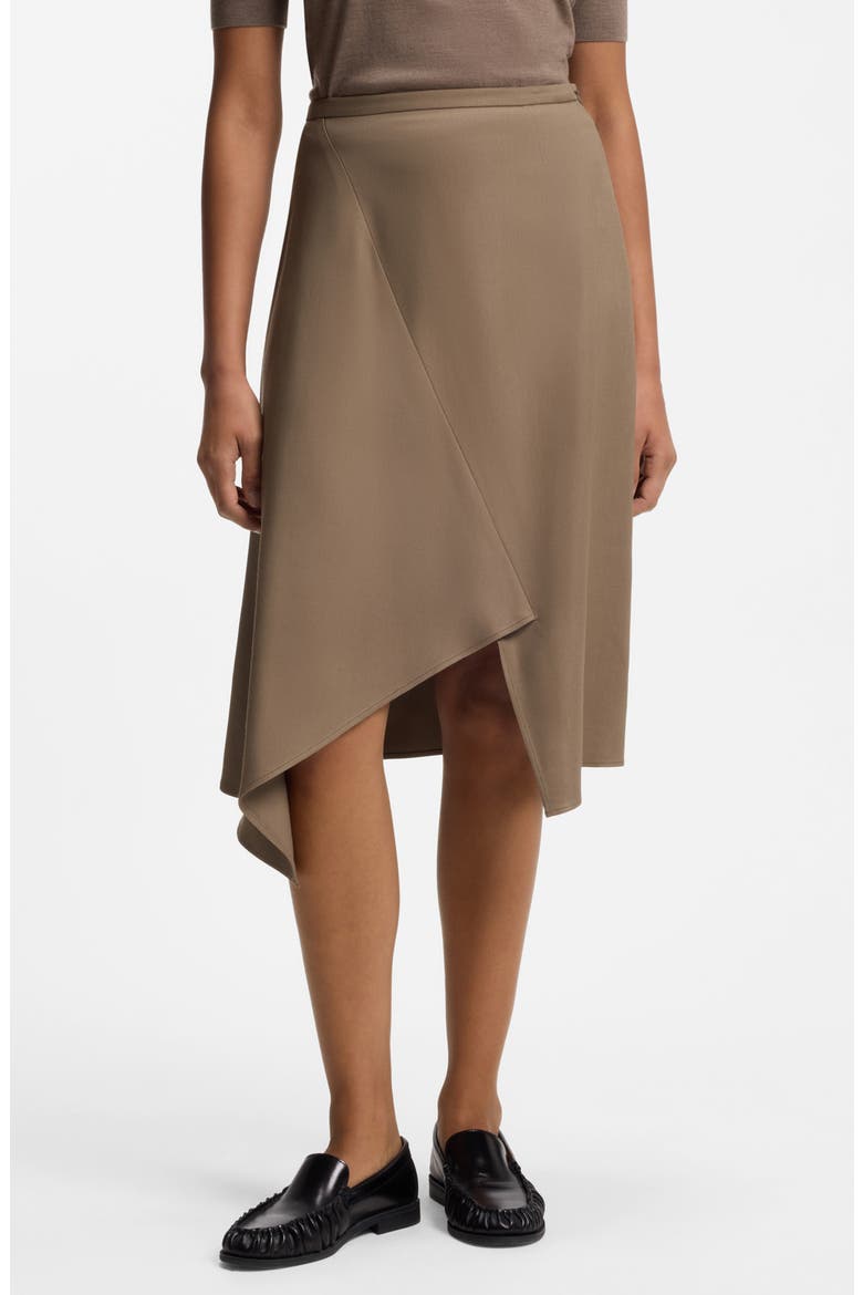 Voxana Asymmetric Skirt, Main, color, WALNUT