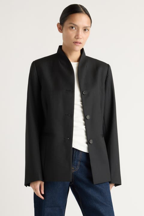 Myanna Tailored Wool-Blend Blazer