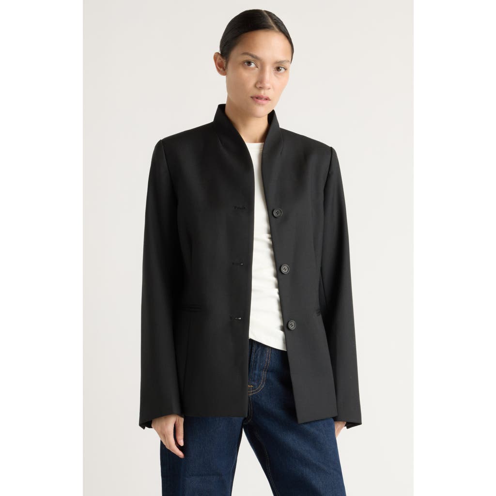 Modern Citizen Myanna Tailored Wool-blend Blazer In Black