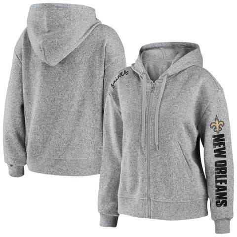 Women's WEAR by Erin Andrews Heathered Gray New Orleans Saints Full-Zip Hoodie