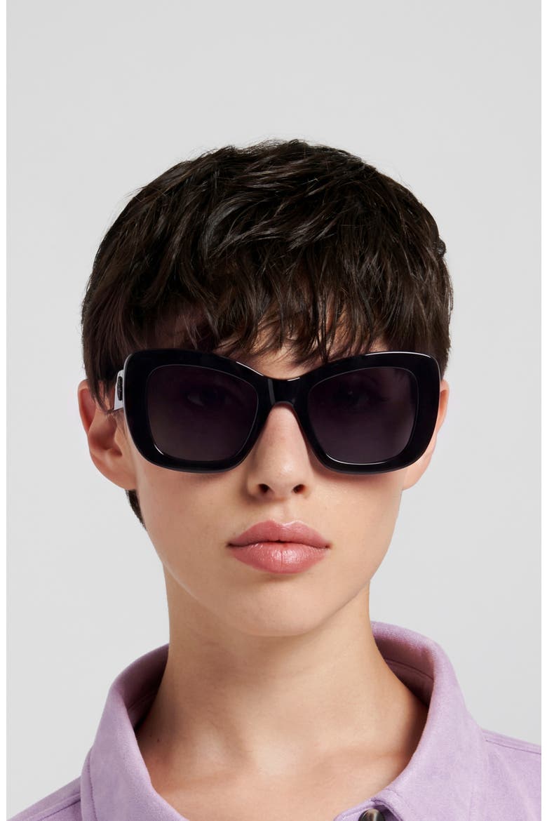 54mm Rectangular Sunglasses, Alternate, color, BLACK BLUE/ GREY