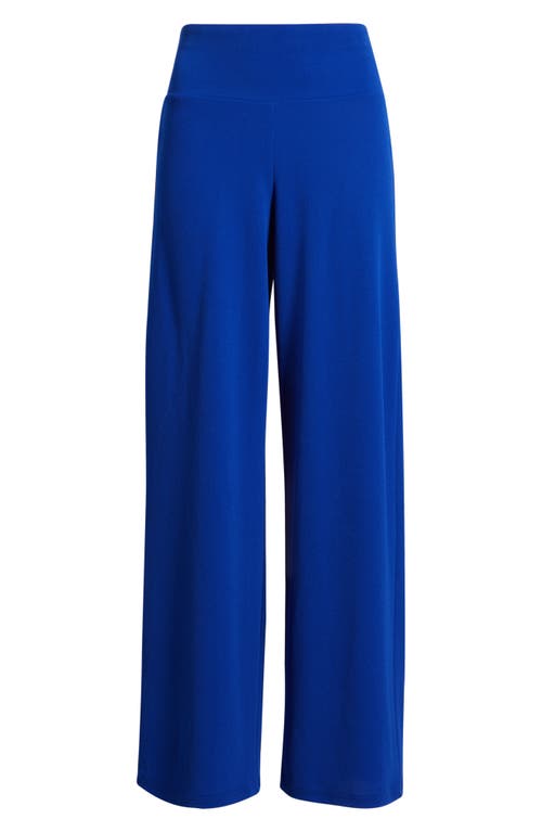 Anne Klein High Waist Pull-on Wide Leg Pants In Santorini Blue