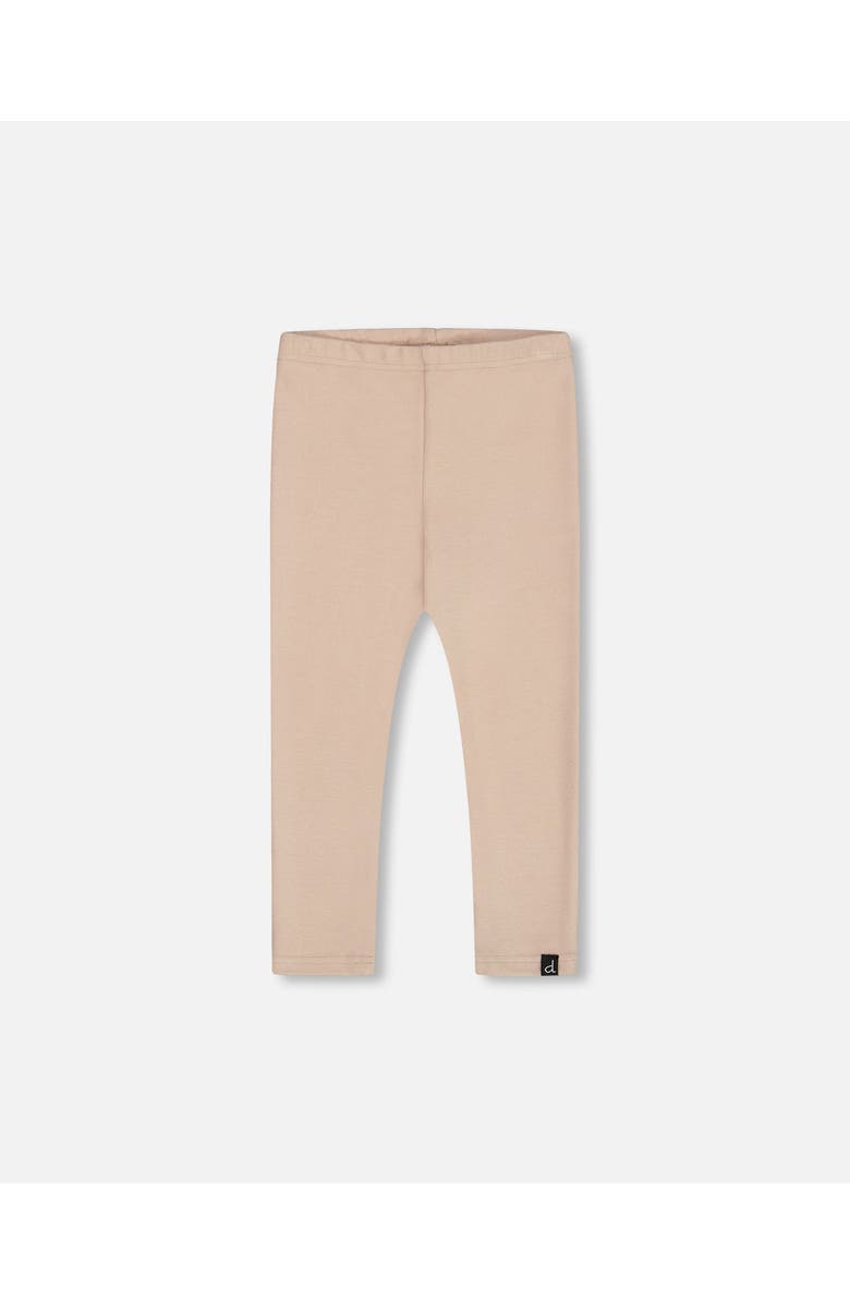 Deux par Deux Little Girl's Super Soft Rib Leggings Medium Beige, Main, color, 