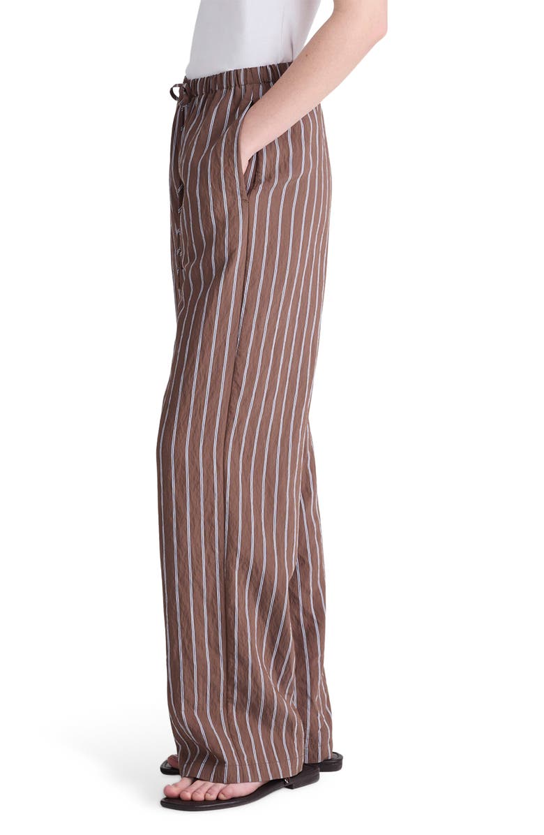 Madewell Stripe Pull-On Pants, Alternate, color, Brown Peri Twin Stripe