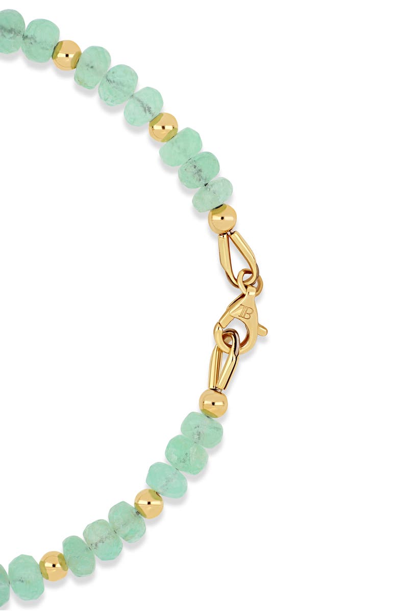 Bony Levy 14K Gold Iris Emerald Beaded Line Bracelet, Alternate, color, Green