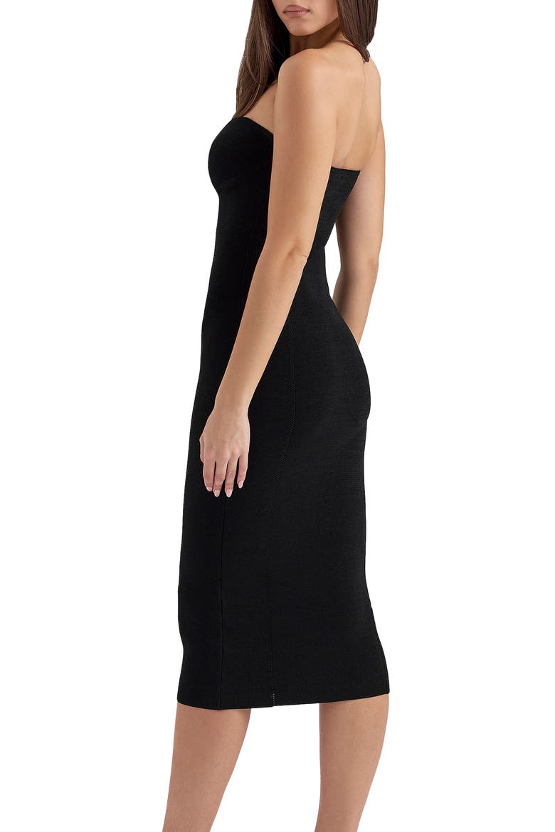 Magdelena Midi Cocktail Dress, Alternate, color, BLACK