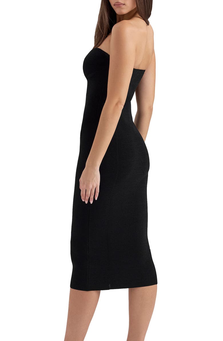 HOUSE OF CB Magdelena Midi Cocktail Dress, Alternate, color, Black